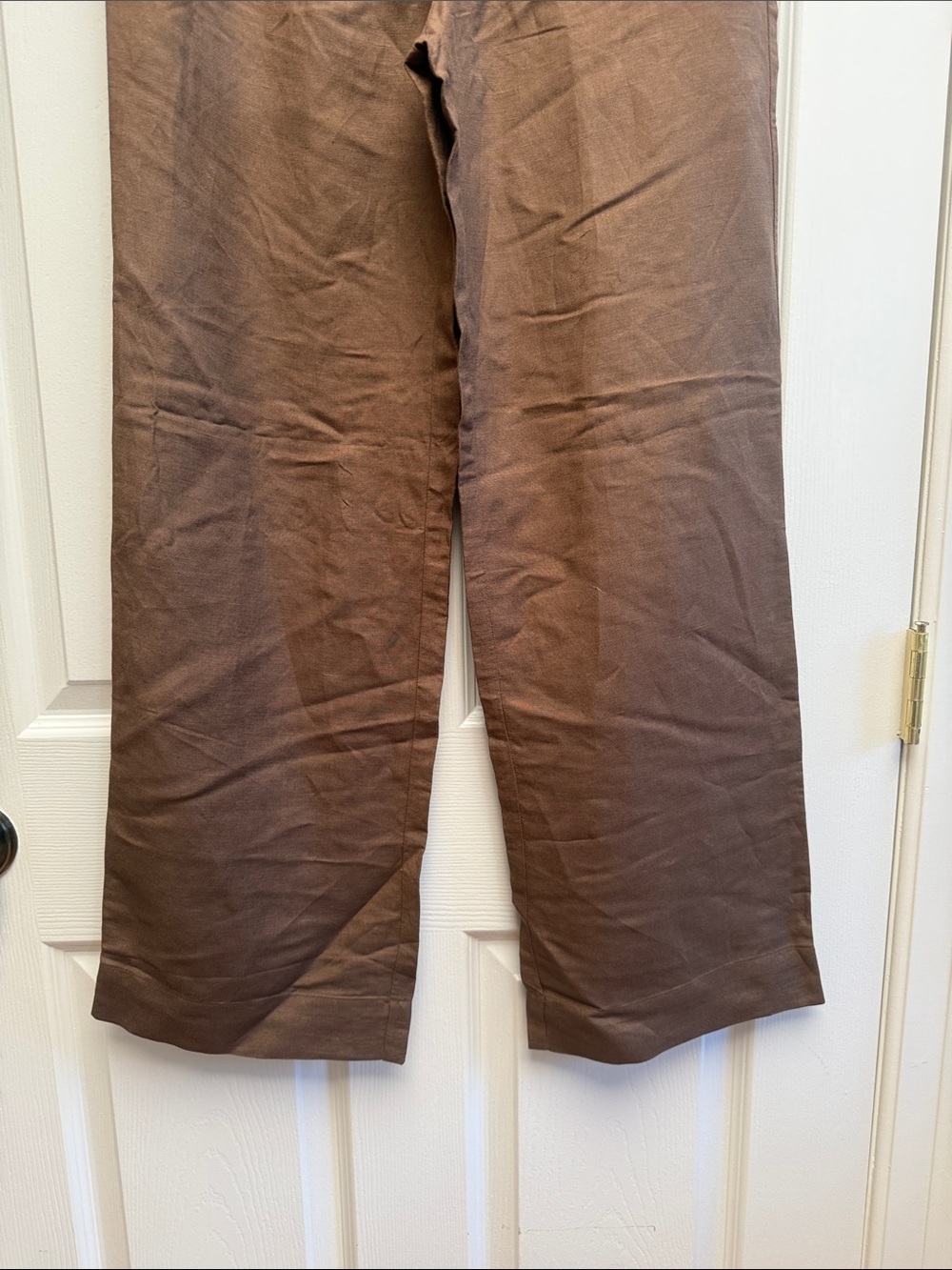 LOFT Brown Wide-Leg Drawstring Pants - Picture 4 of 4